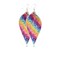 Sequined Leaf Teardrop Leather Earrings Boho Hook Drop Dangle Jewelry